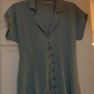 Dress blue and dots white